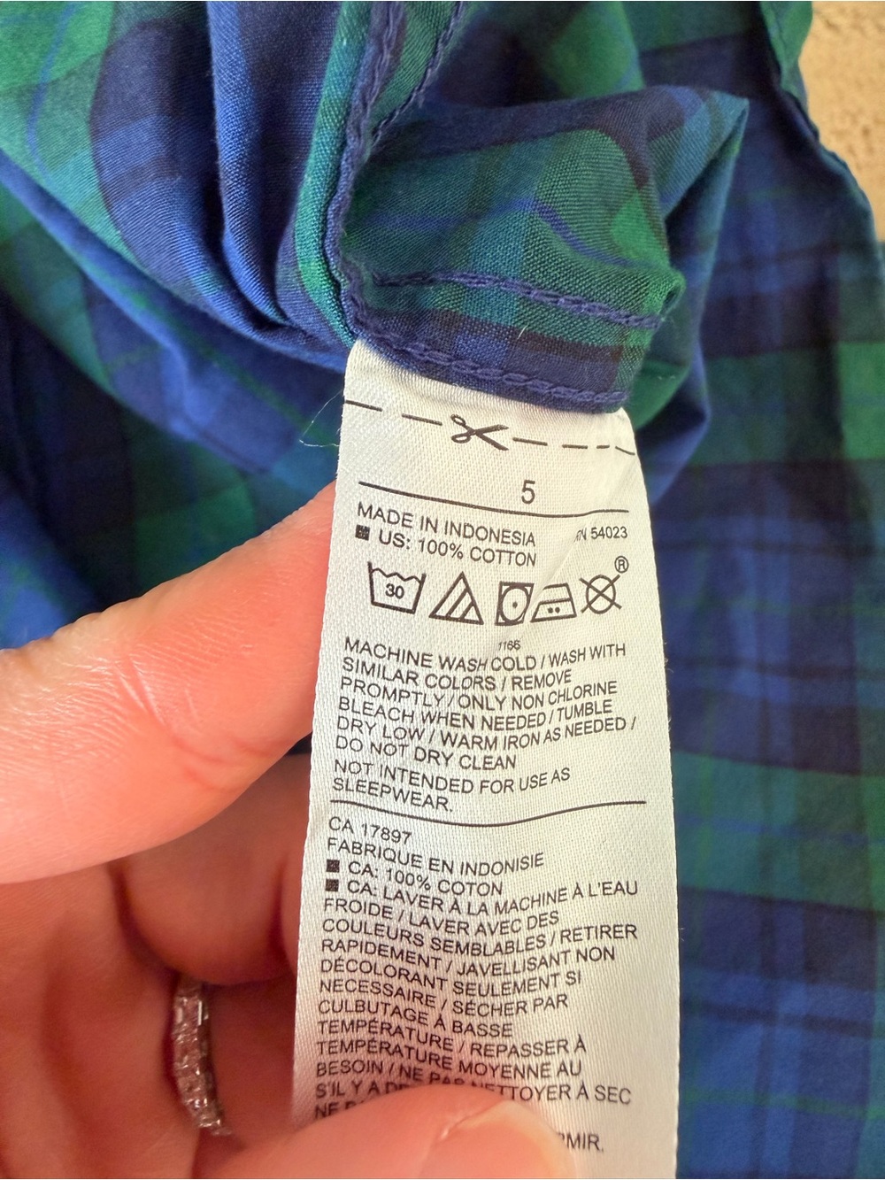 Janie and Jack Blue and Green Plaid Button-Down Shirt - Picture 5 of 5